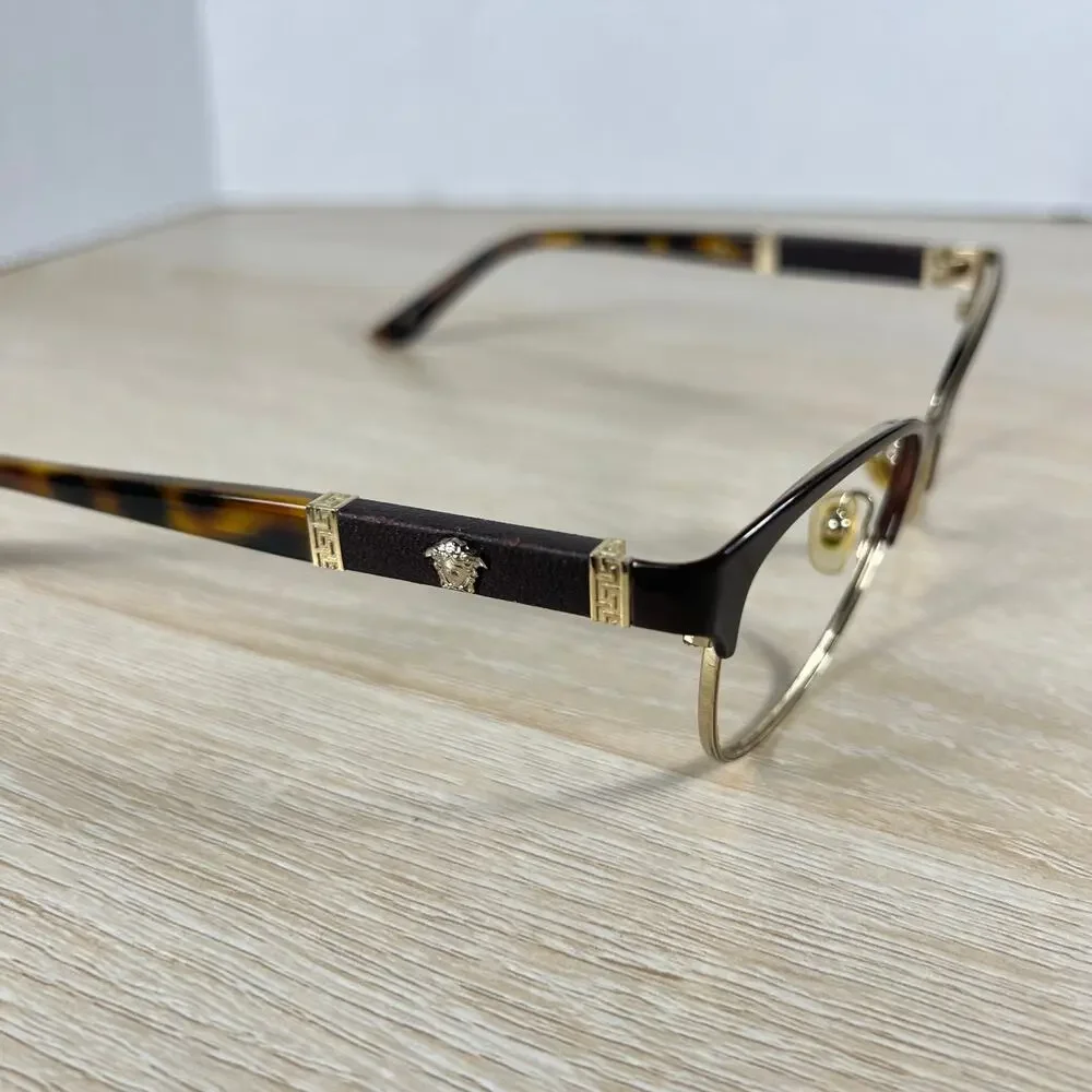 Versace Mod.1233-Q 1344 Eyeglasses Brown Metal Frames Only 53-17
